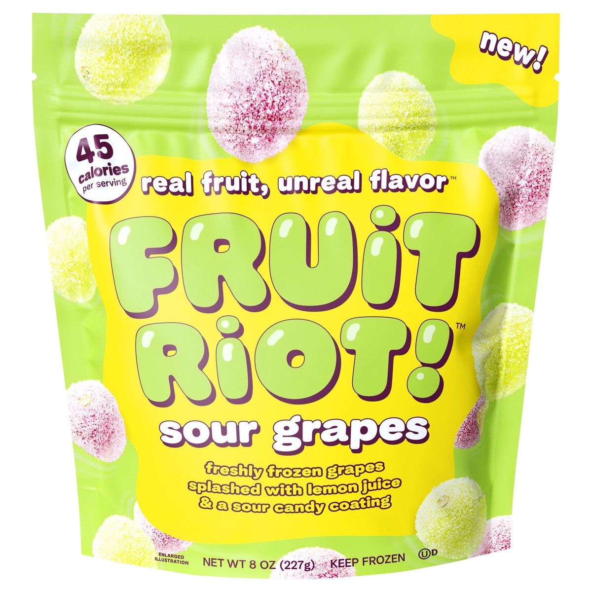 slide 3 of 8, Fruit Riot! Fruit Riot 8 oz frozen sour candy grapes., 8 oz