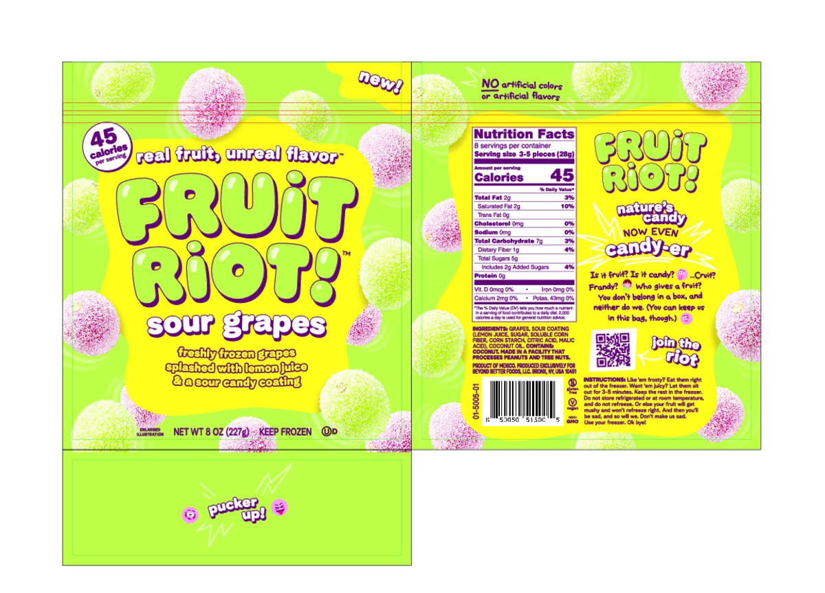 slide 5 of 8, Fruit Riot! Fruit Riot 8 oz frozen sour candy grapes., 8 oz