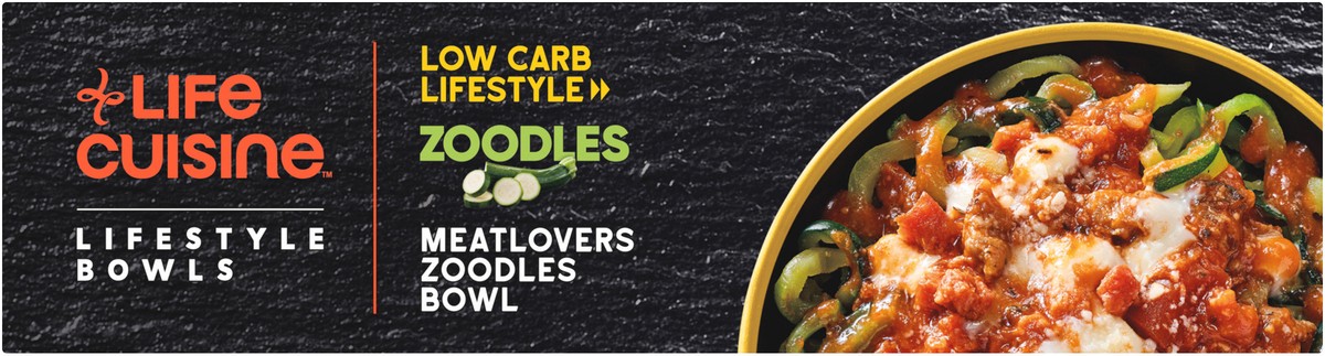 slide 8 of 8, Life Cuisine Frozen Meal Meat Lovers Zoodles Bowl, Carb Wise Microwave Meal, Carb Conscious Frozen Dinner for One, 10.38 oz