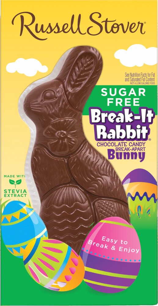 slide 1 of 6, Russell Stover Sugar Free Break-It Rabbit Solid Chocolate Bunny, 4.5 oz