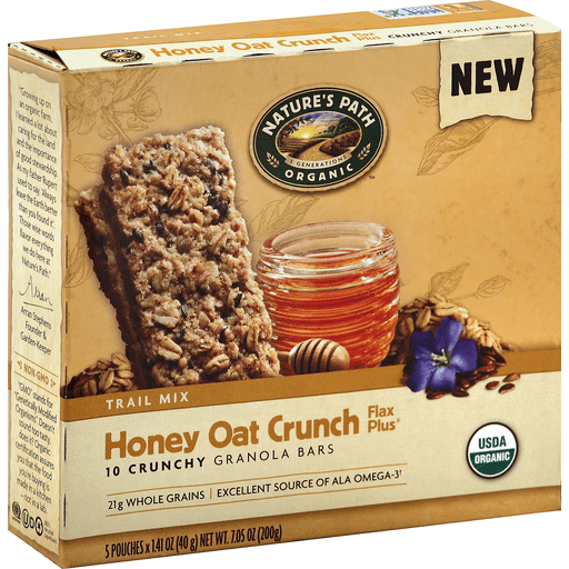 slide 1 of 1, Nature's Path Organic Granola Bars Crunchy Trail Mix Honey Oat Crunch Flax Plus, 7.05 oz