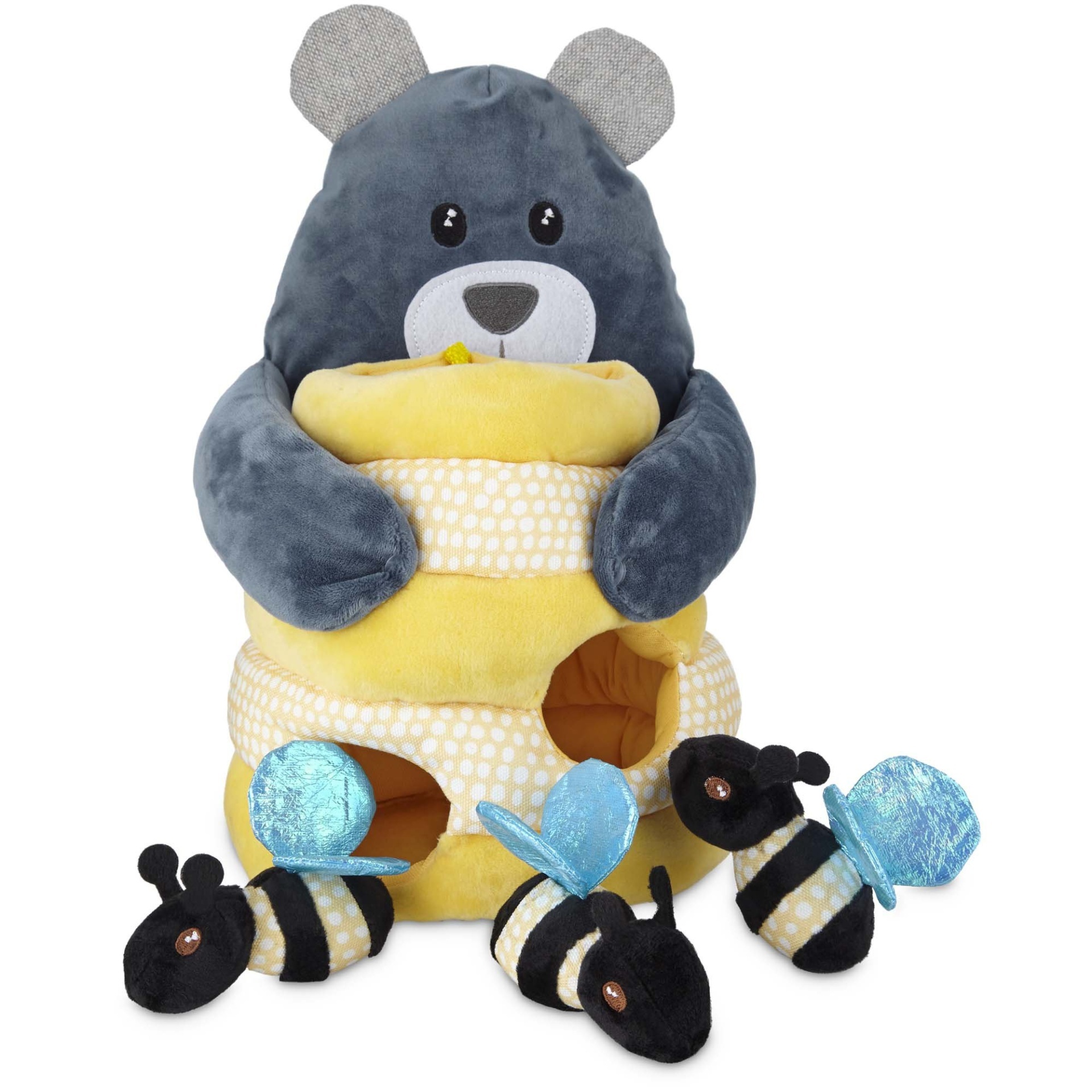 slide 1 of 1, Leaps & Bounds Play Plush Honey Bear Dog Toy, LG