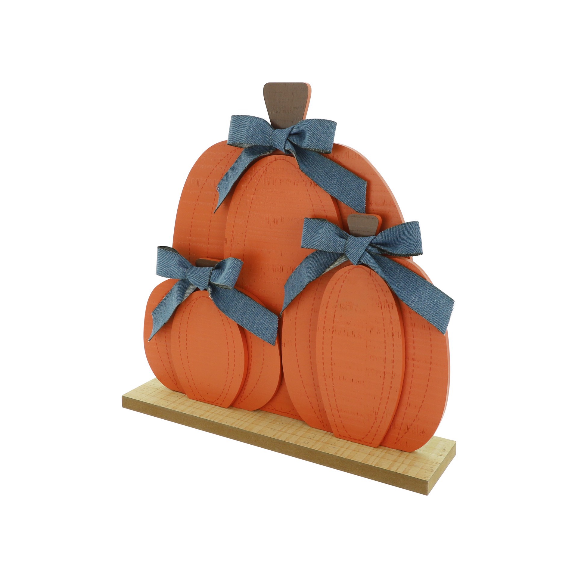 slide 6 of 6, 11.75" Pumpkins With Ribbons Tabletop Decor By Ashland, 11.75 in 2.75 in x 11.75 in