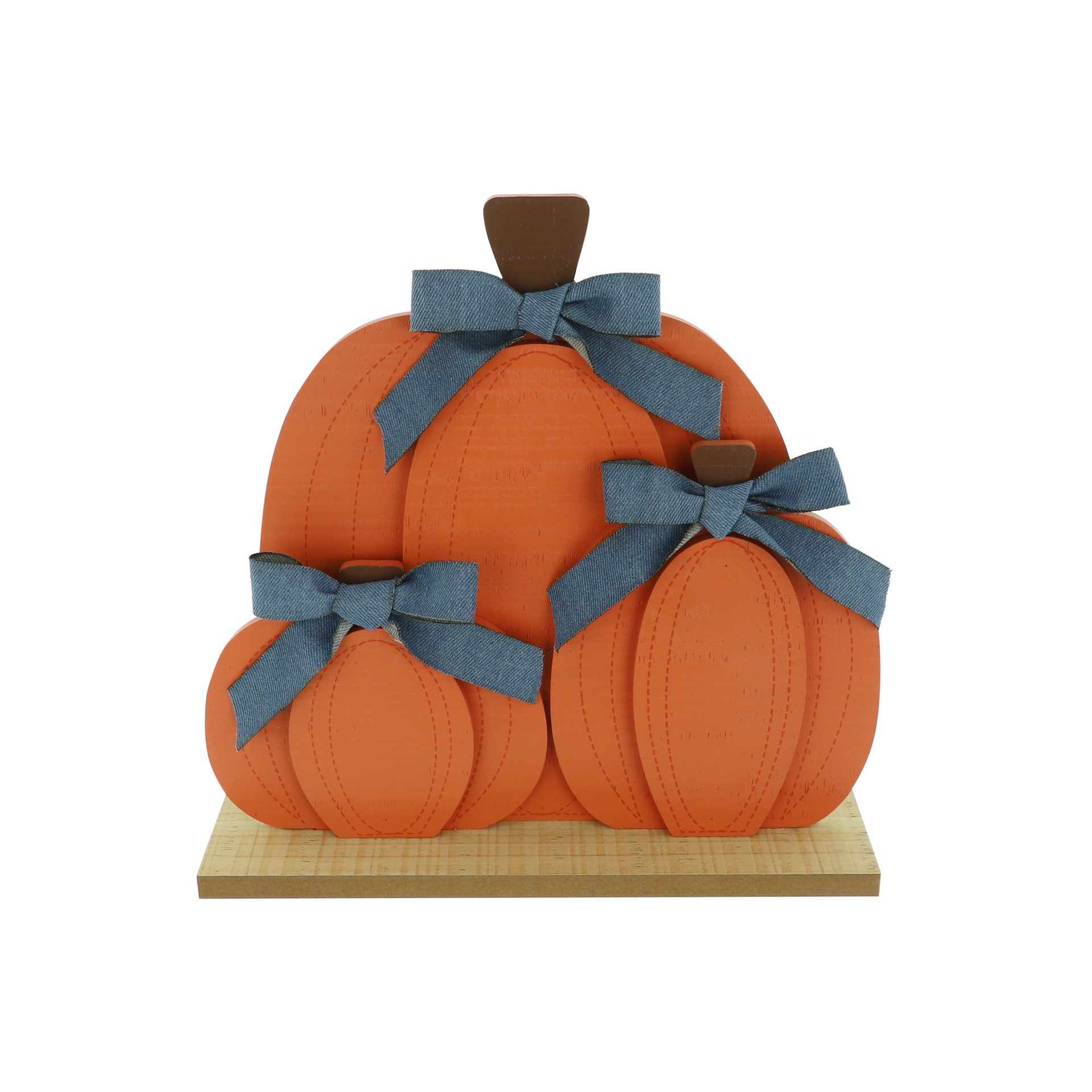 slide 2 of 6, 11.75" Pumpkins With Ribbons Tabletop Decor By Ashland, 11.75 in 2.75 in x 11.75 in