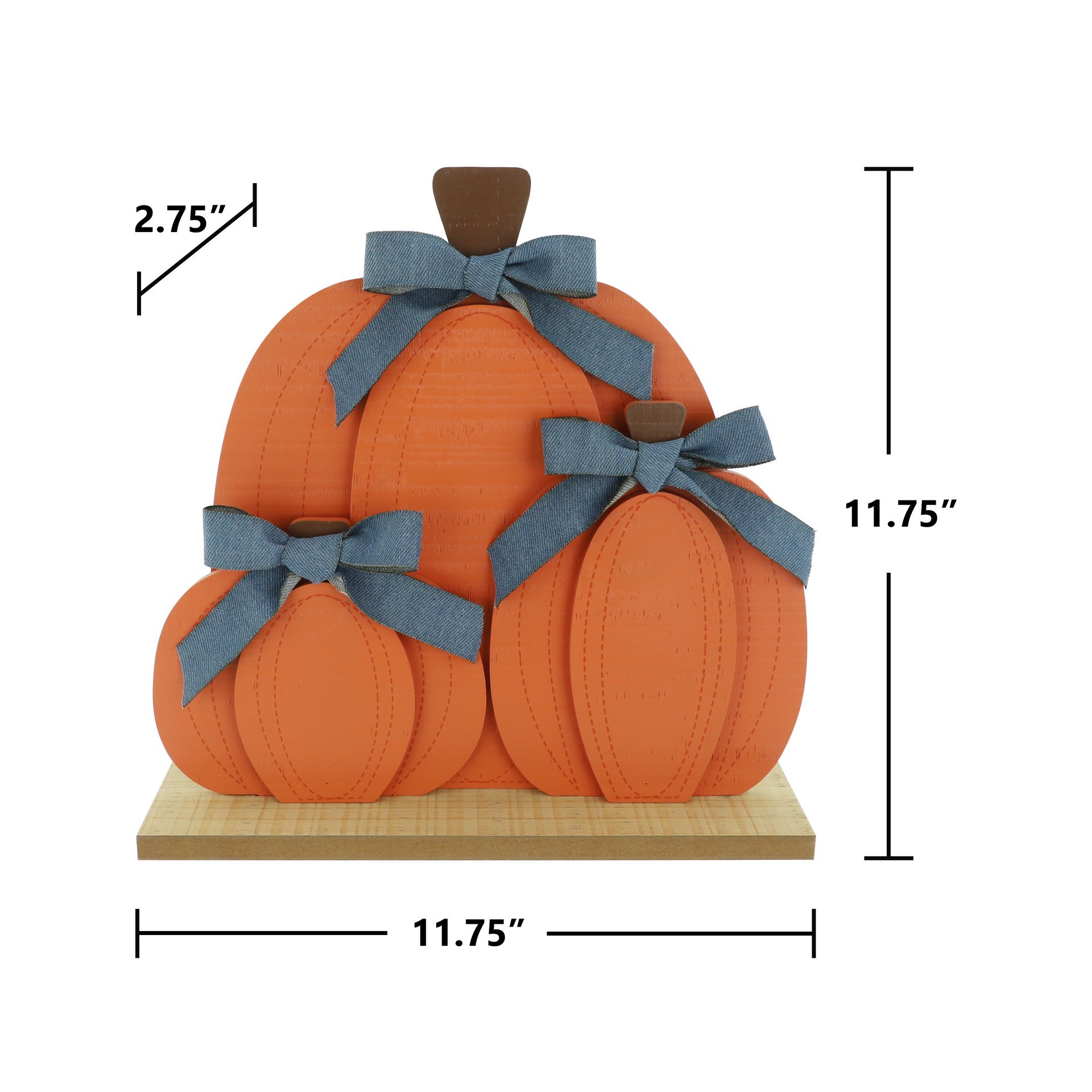 slide 4 of 6, 11.75" Pumpkins With Ribbons Tabletop Decor By Ashland, 11.75 in 2.75 in x 11.75 in