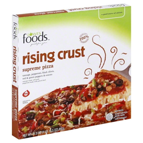 slide 1 of 1, Lowes Foods Pizza Rising Crust Supreme, 31.5 oz