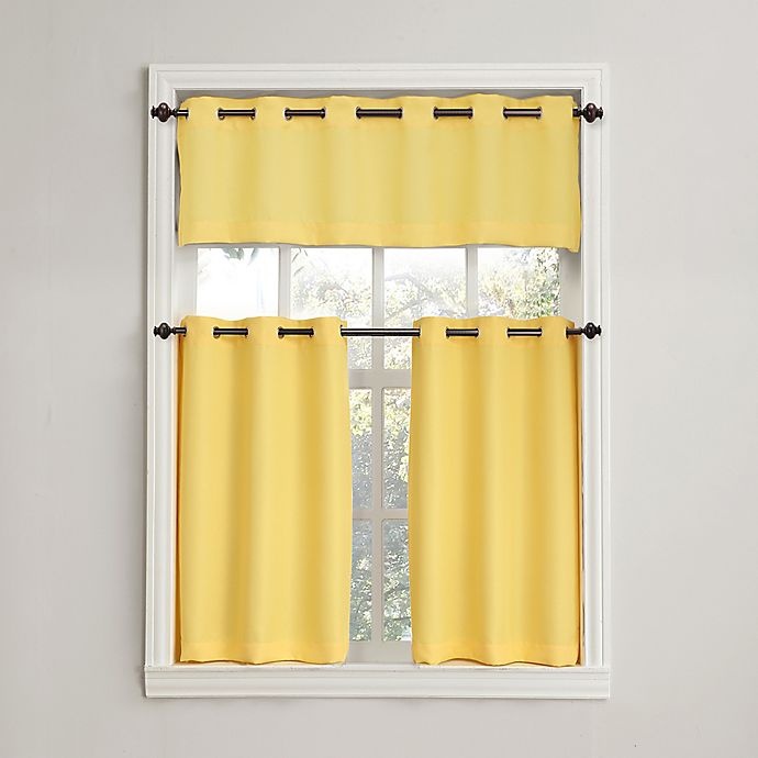 slide 3 of 3, No. 918 No.918Montego Casual Textured Grommet Kitchen Window Curtain Valance - Yellow, 1 ct