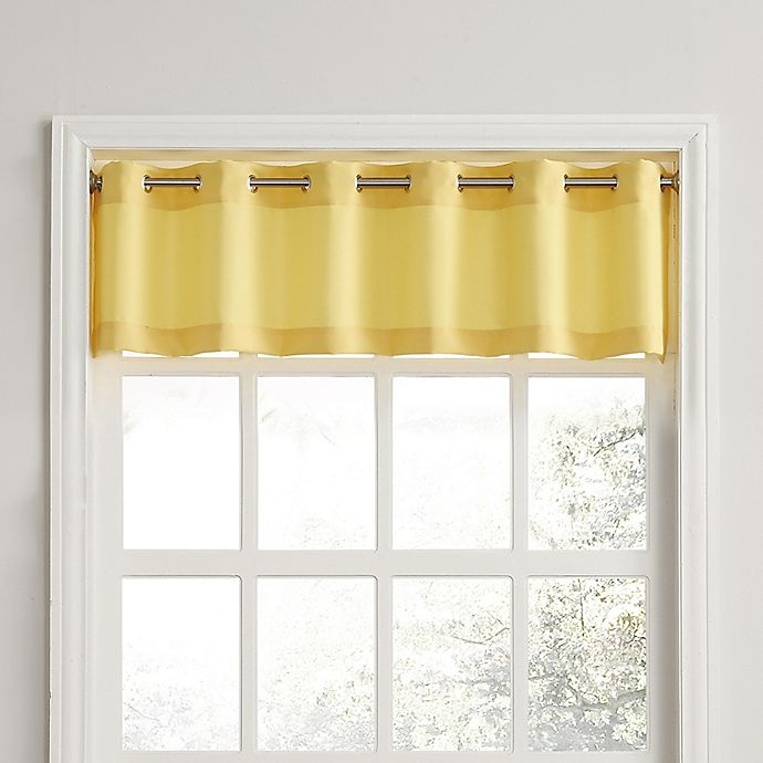 slide 1 of 3, No. 918 No.918Montego Casual Textured Grommet Kitchen Window Curtain Valance - Yellow, 1 ct