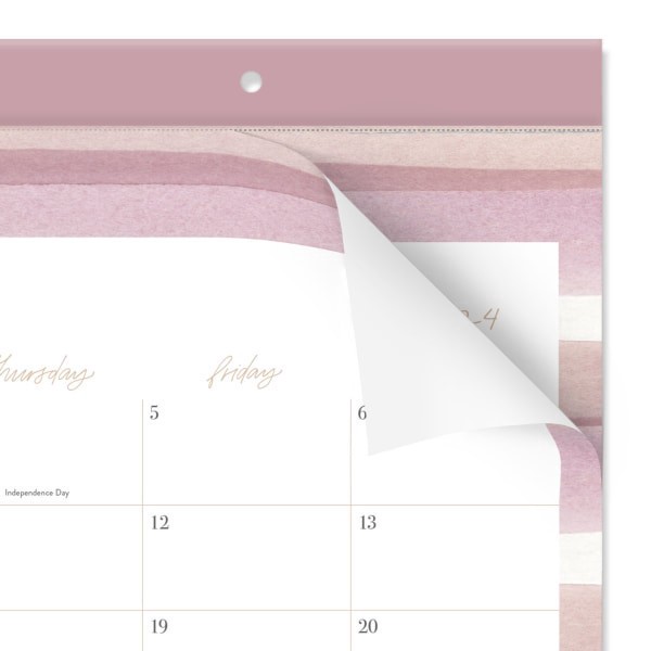 slide 4 of 8, 2024-2025 Cambridge Leah Bisch Academic Monthly Desk Pad Calendar, 17-3/4"" X 11"", Stripe, July 2024 To June 2025, Lb32-705A, 1 ct