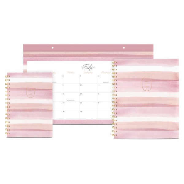 slide 3 of 8, 2024-2025 Cambridge Leah Bisch Academic Monthly Desk Pad Calendar, 17-3/4"" X 11"", Stripe, July 2024 To June 2025, Lb32-705A, 1 ct