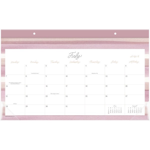 slide 6 of 8, 2024-2025 Cambridge Leah Bisch Academic Monthly Desk Pad Calendar, 17-3/4"" X 11"", Stripe, July 2024 To June 2025, Lb32-705A, 1 ct