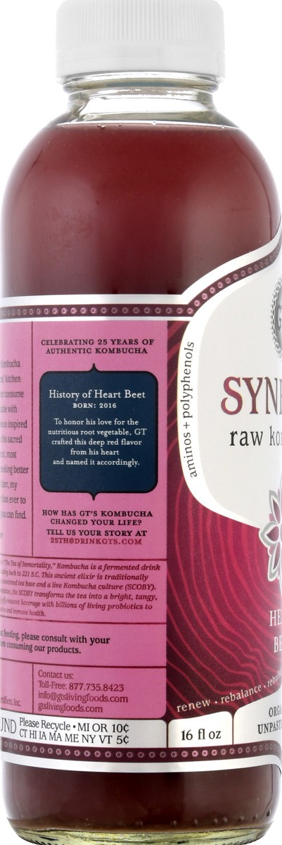 slide 4 of 13, GT's Gt's Organic & Raw Kombucha Heart Beet - 16 fl oz, 16 fl oz