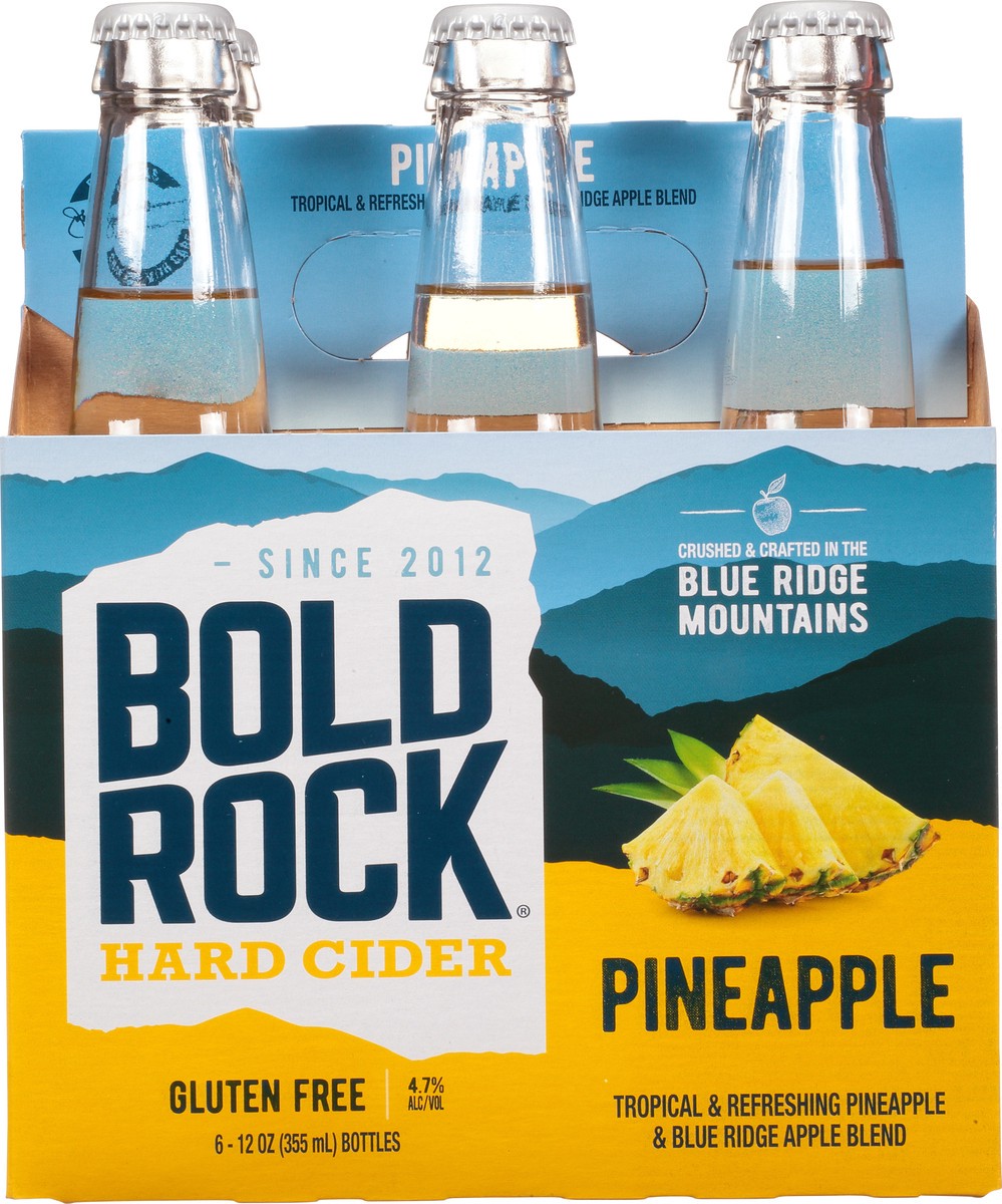 slide 2 of 12, Bold Rock Hard Cider Bold Rock Pineapple Hard Cider 6 - 12 oz Bottles, 6 ct