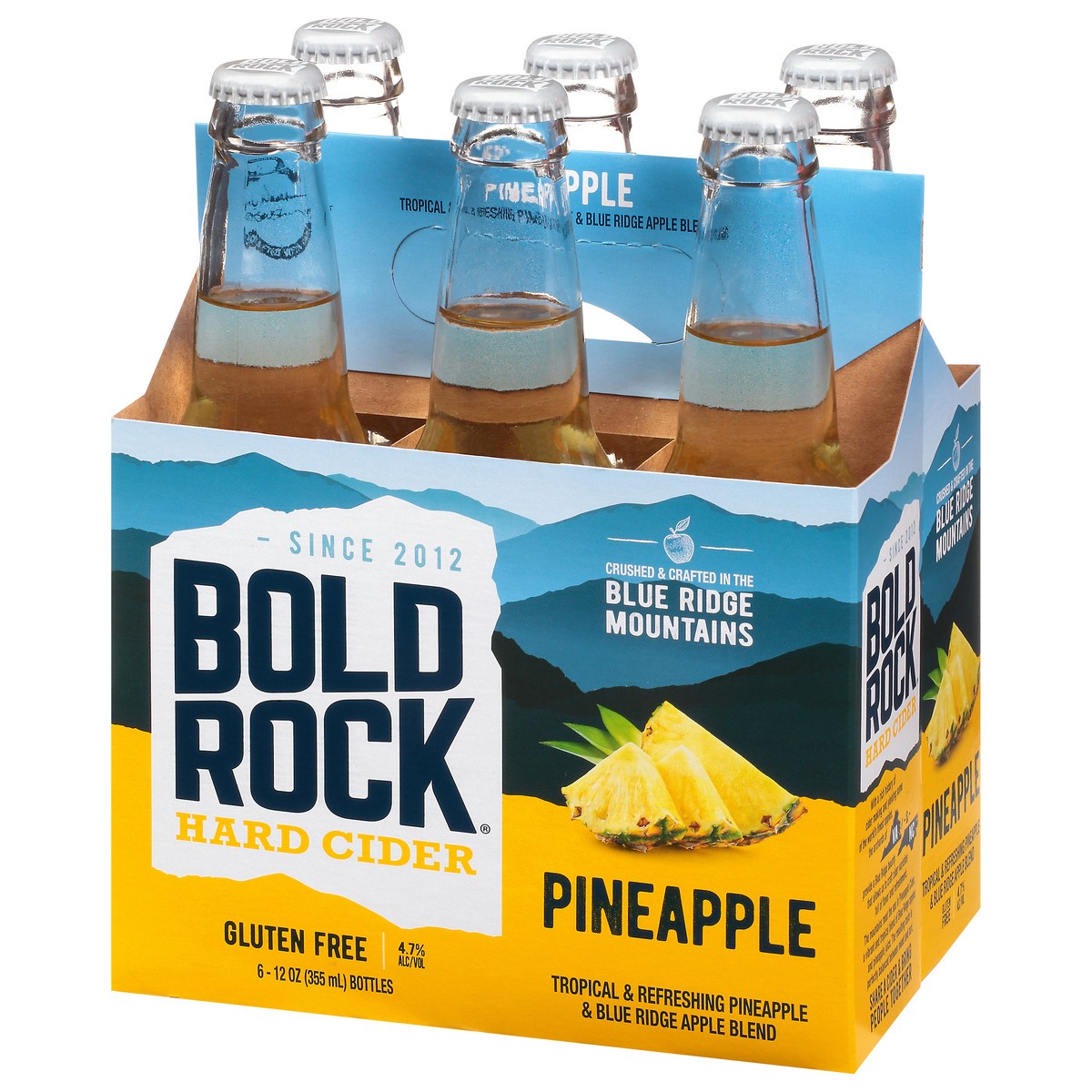 slide 4 of 12, Bold Rock Hard Cider Bold Rock Pineapple Hard Cider 6 - 12 oz Bottles, 6 ct