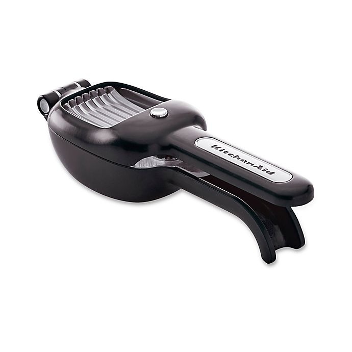 slide 1 of 1, KitchenAid No Mess Fruit Slicer with Pitter - Black, 1 ct