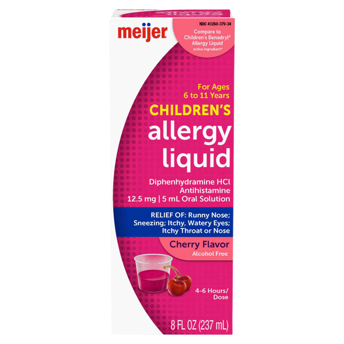 slide 1 of 29, Meijer Children's Allergy Liquid, Cherry Flavor, 8 oz