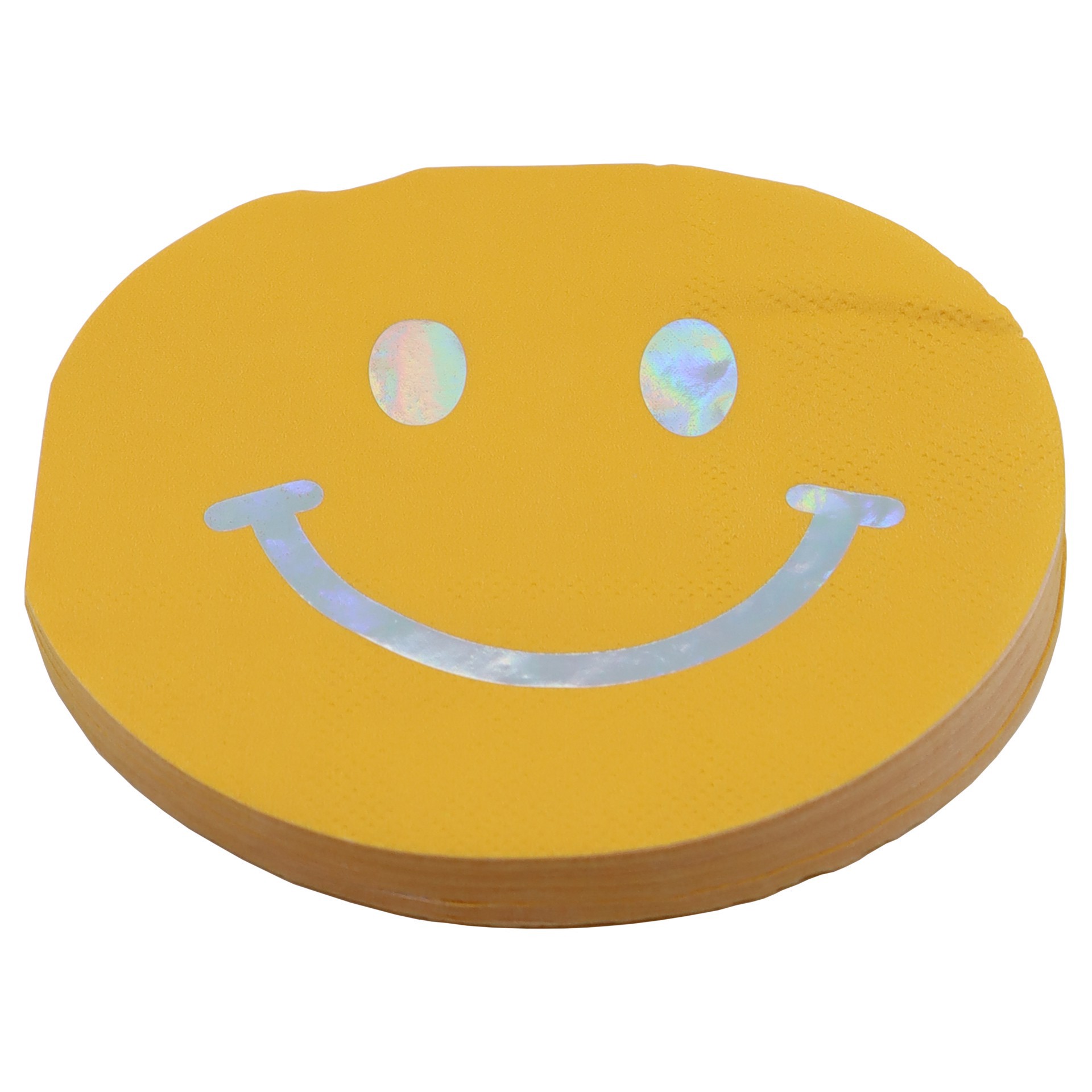 slide 2 of 2, Yellow Smiley Face Beverage Napkins, 20ct. By Celebrate It, 20 ct
