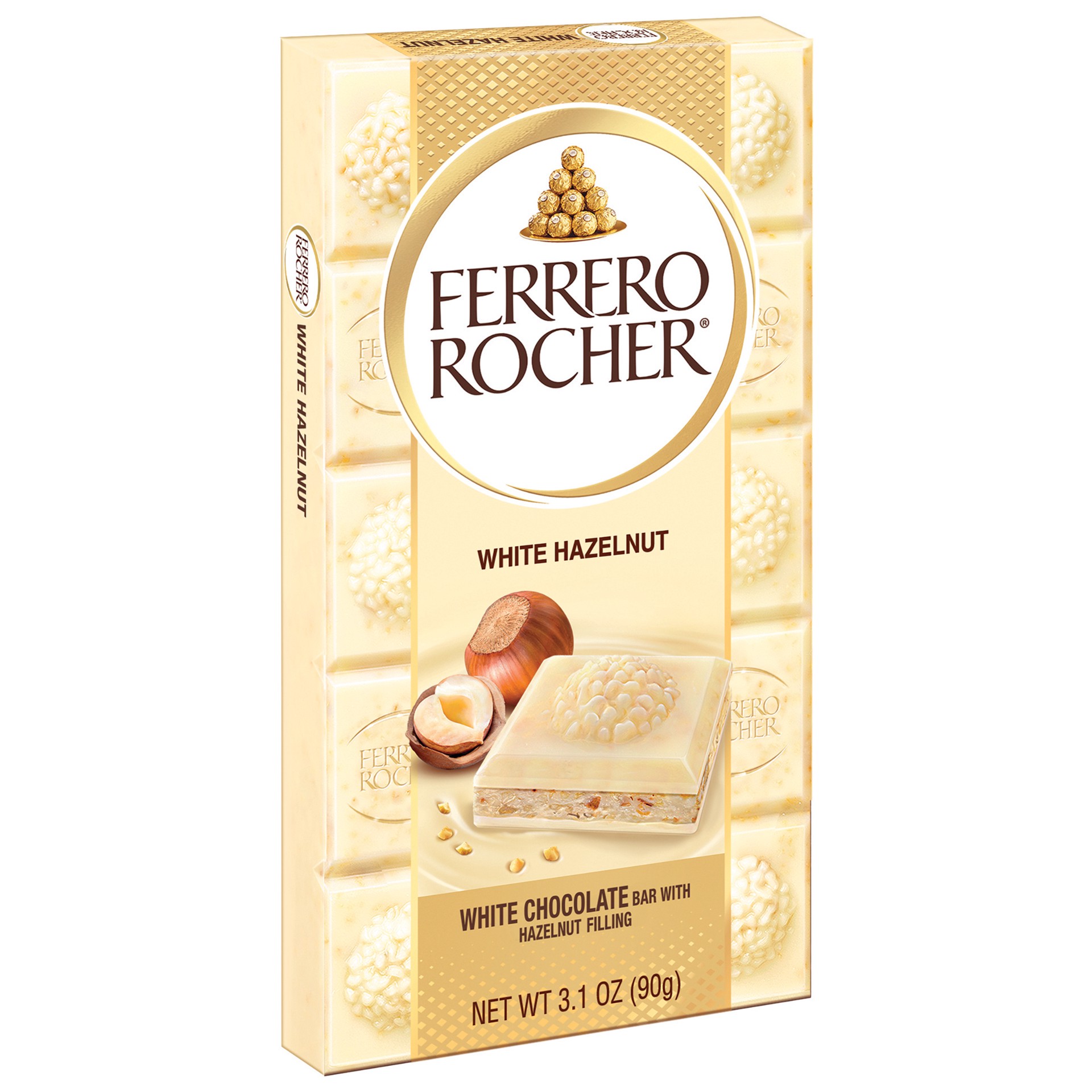 slide 5 of 9, Ferrero Rocher White Hazelnut Chocolate Bar, 3.25 oz