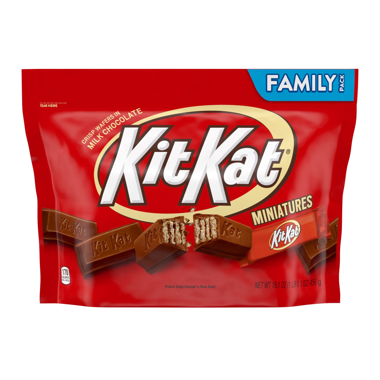 slide 1 of 9, KIT KAT Miniatures Milk Chocolate Wafer Candy Family Pack, 16.1 oz, 16.1 oz