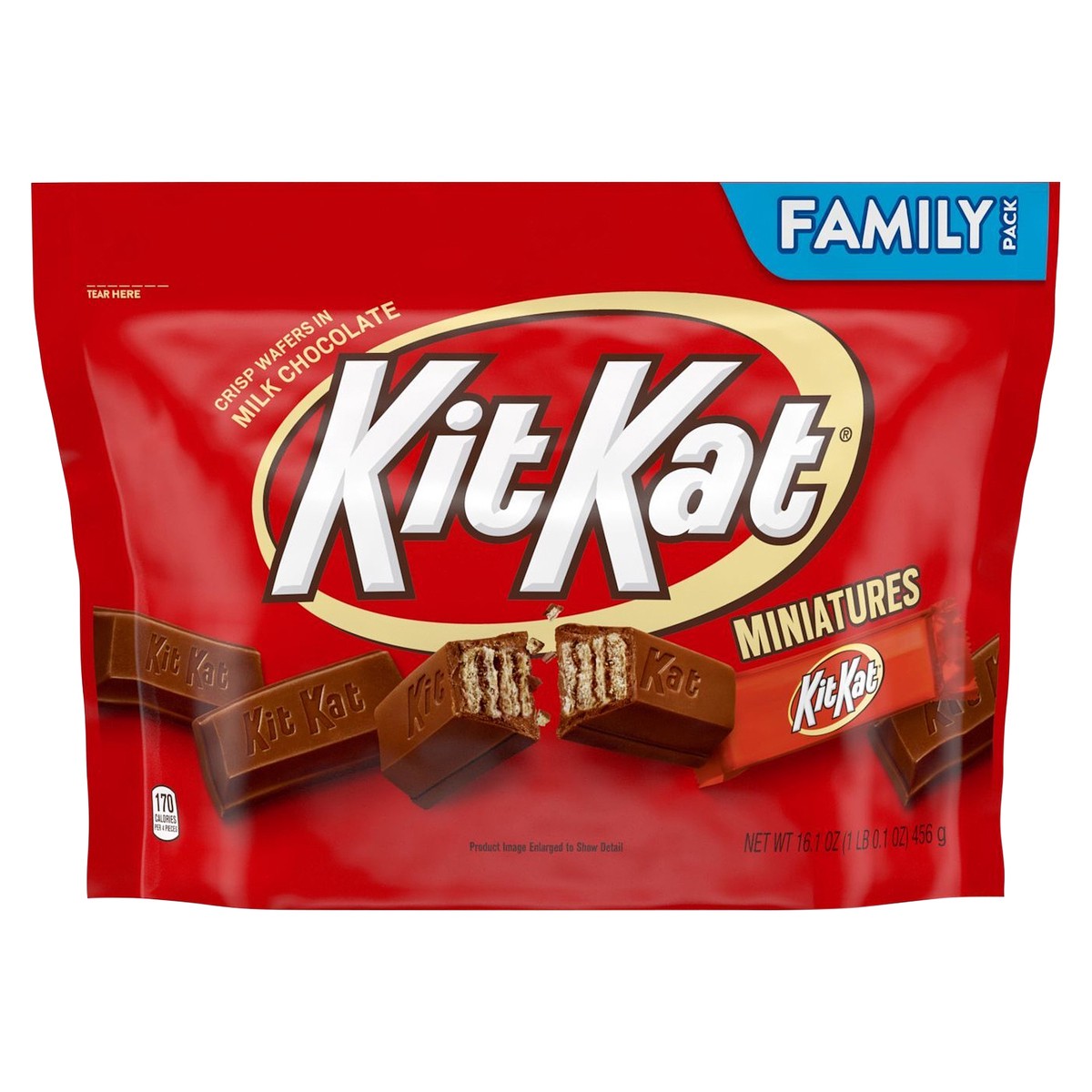 slide 1 of 9, KIT KAT Milk Chocolate Wafer Candy, Family Pack, 16.1 oz, Bag, 16.1 oz