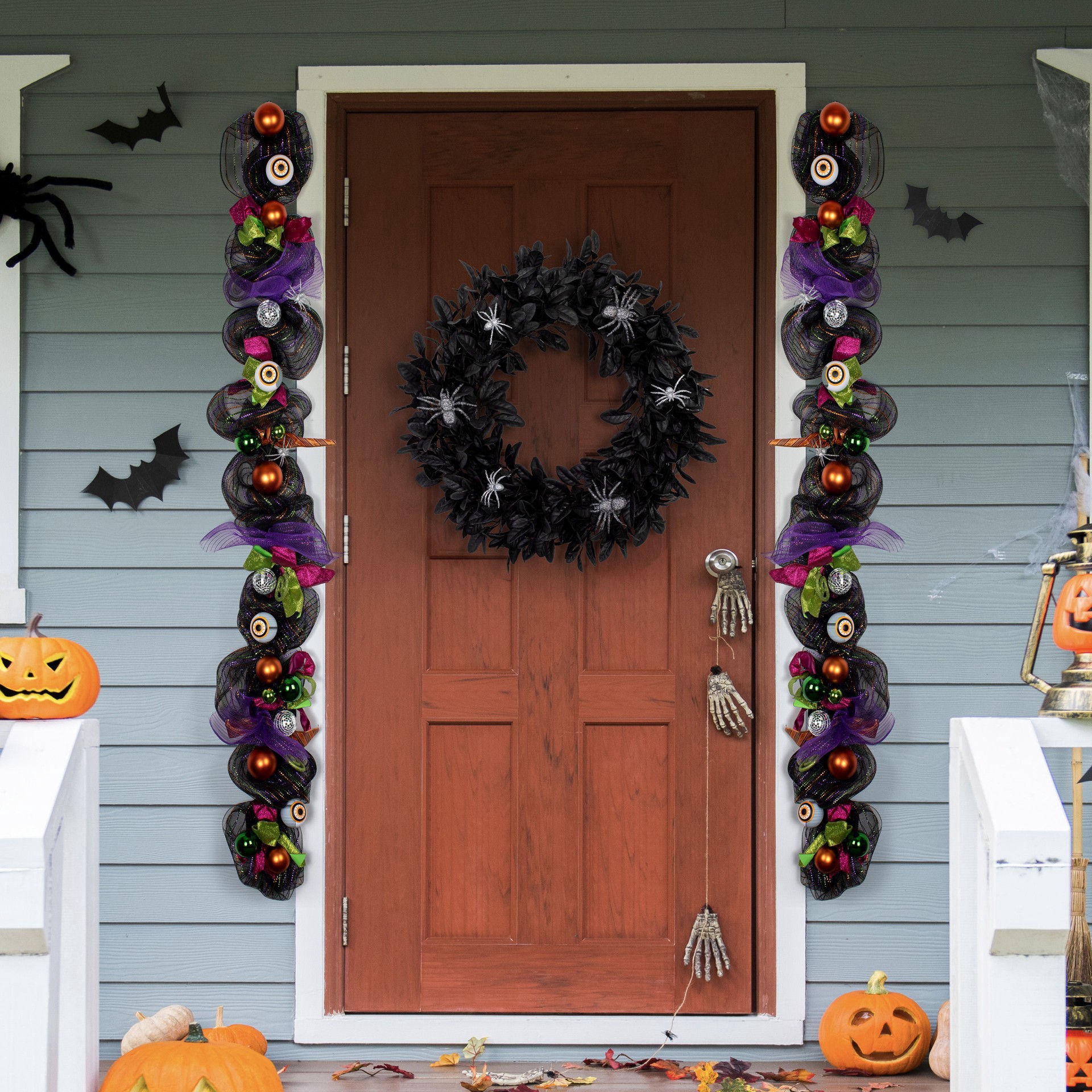 slide 5 of 6, 6ft. Eyeball & Ornament Mesh Garland By Ashland, 6 ft