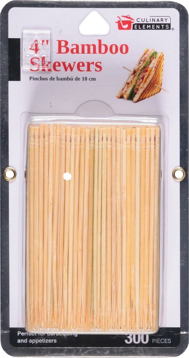 slide 3 of 12, Culinary Elements 4 Inches Bamboo Skewers 300 ea, 300 ct