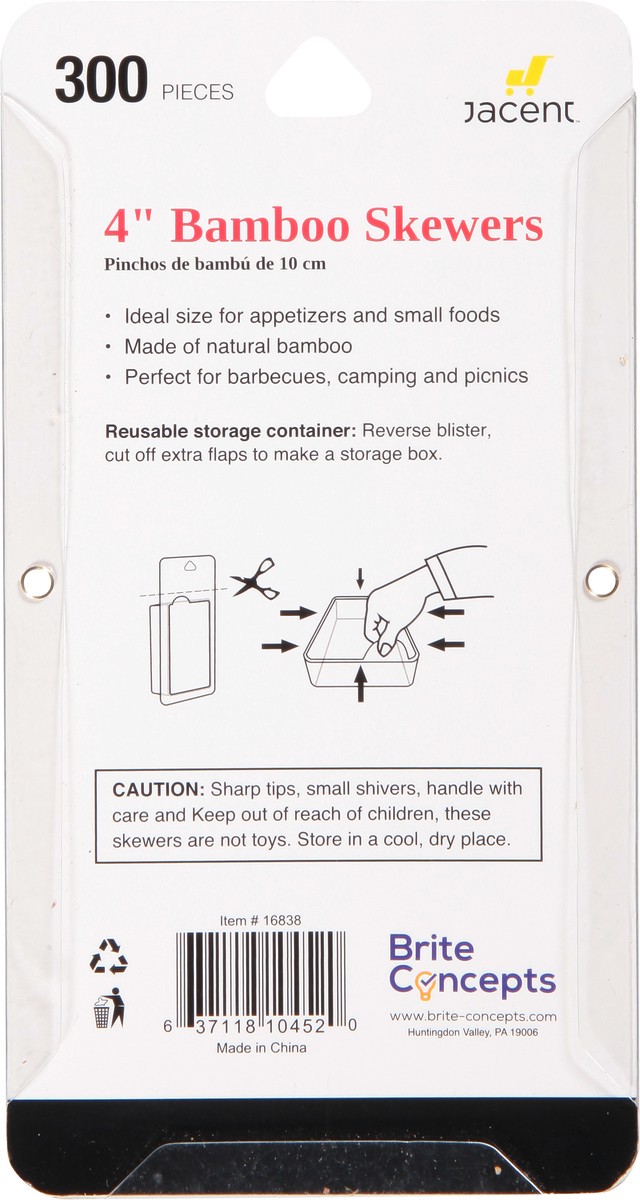 slide 2 of 12, Culinary Elements 4 Inches Bamboo Skewers 300 ea, 300 ct