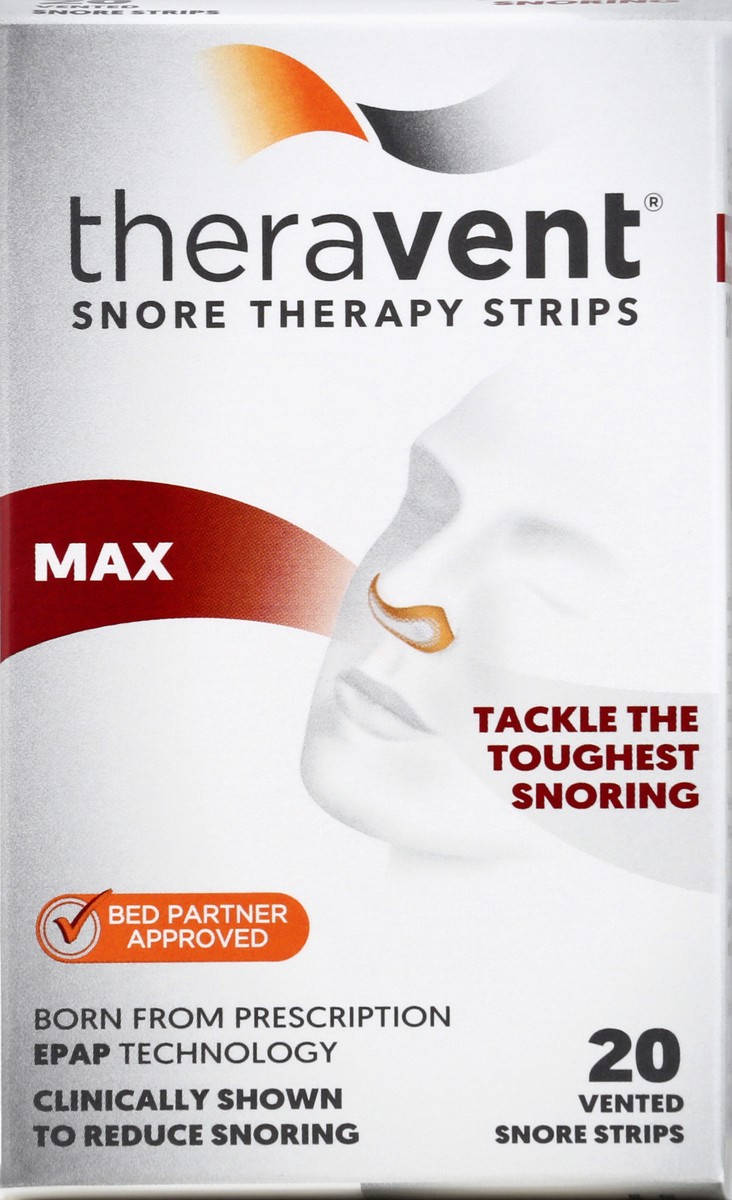 slide 5 of 6, Theravent Snore Therapy Strips Max, 20 ct