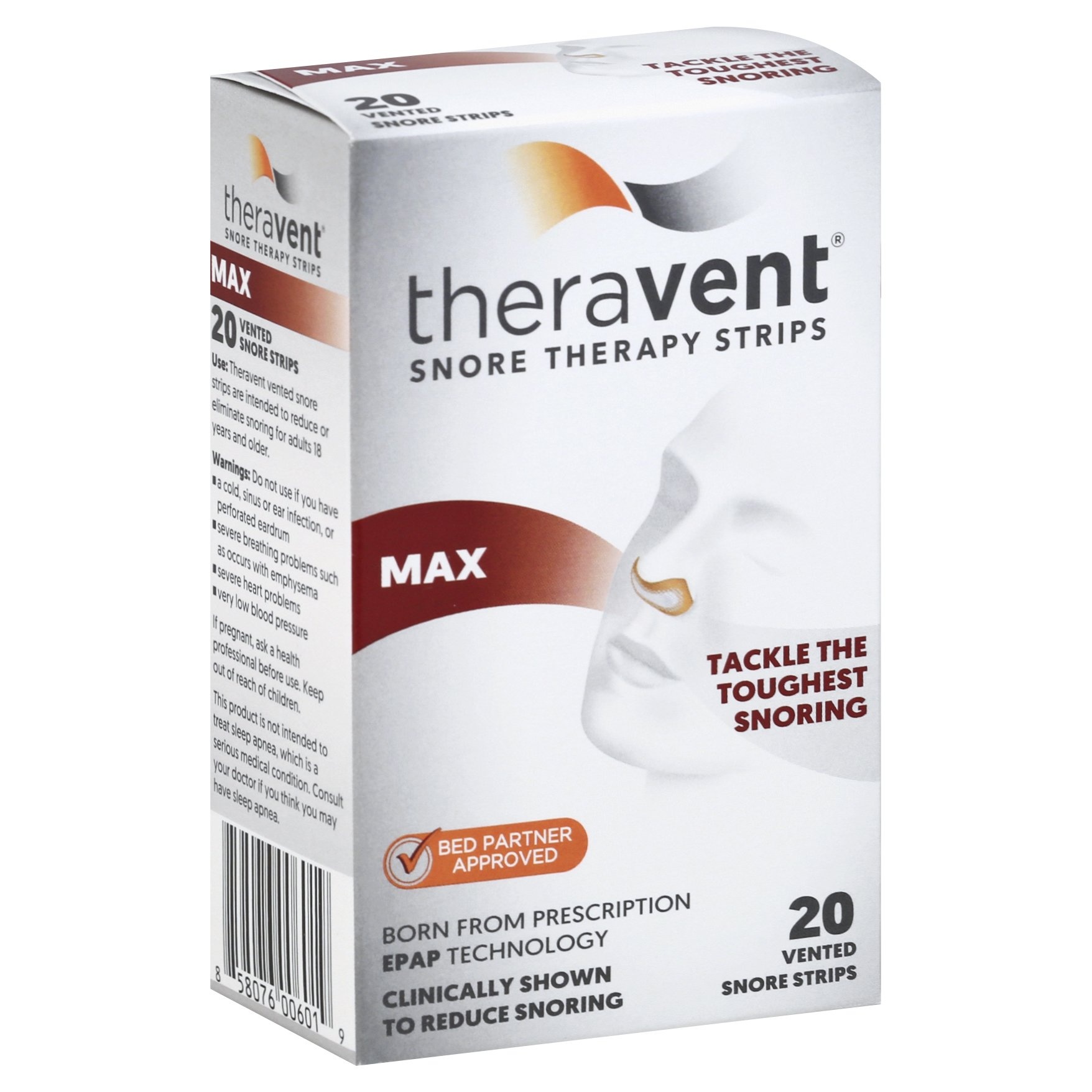 slide 1 of 6, Theravent Snore Therapy Strips Max, 20 ct