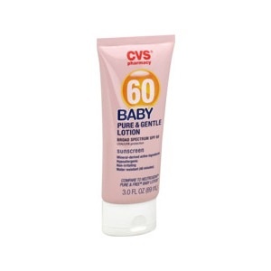 slide 1 of 1, CVS Pharmacy Baby Pure & Gentle Lotion Broad Spectrum Sunscreen Spf 60, 3 fl oz; 89 ml