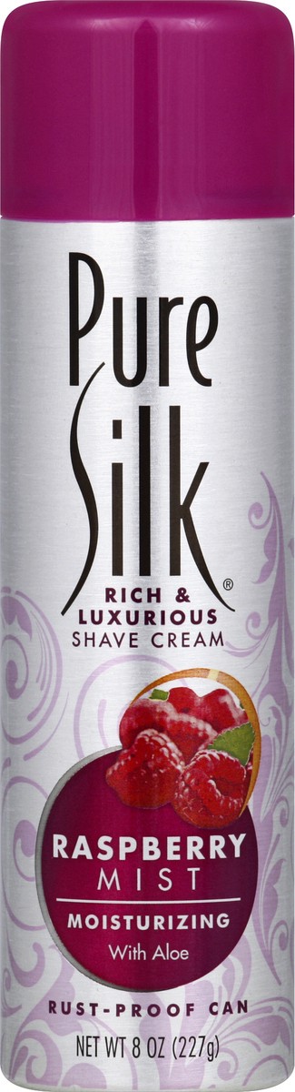 slide 2 of 2, Pure Silk Raspberry Mist Moisturizing Shave Cream, 8 oz