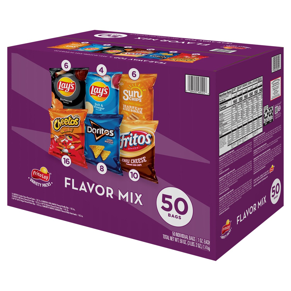 slide 2 of 13, Frito-Lay Flavor Mix Variety 1 Oz 50 Count, 50 ct