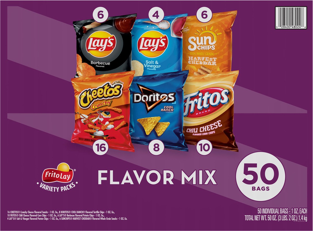 slide 12 of 13, Frito-Lay Flavor Mix Variety 1 Oz 50 Count, 50 ct