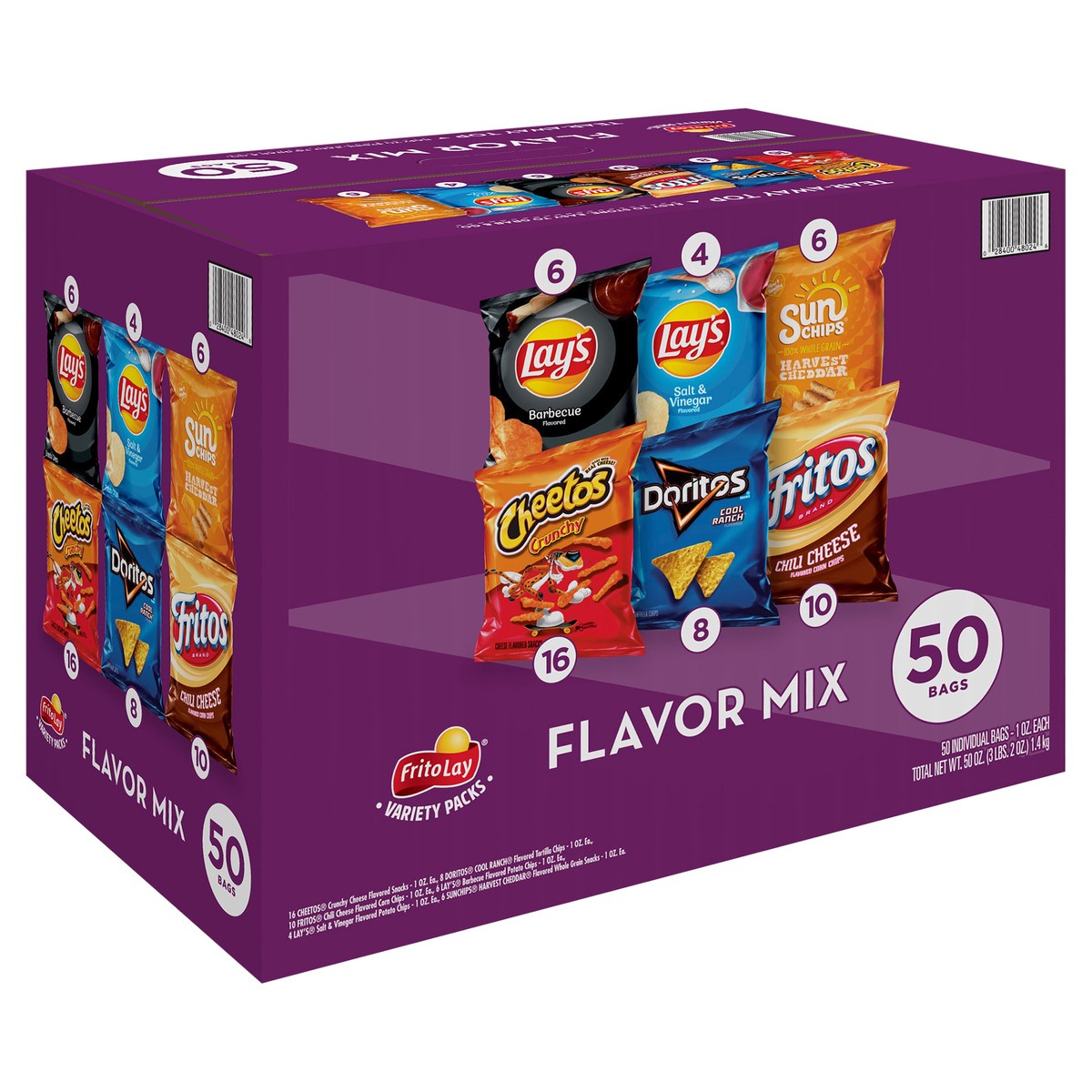 slide 13 of 13, Frito-Lay Flavor Mix Variety 1 Oz 50 Count, 50 ct