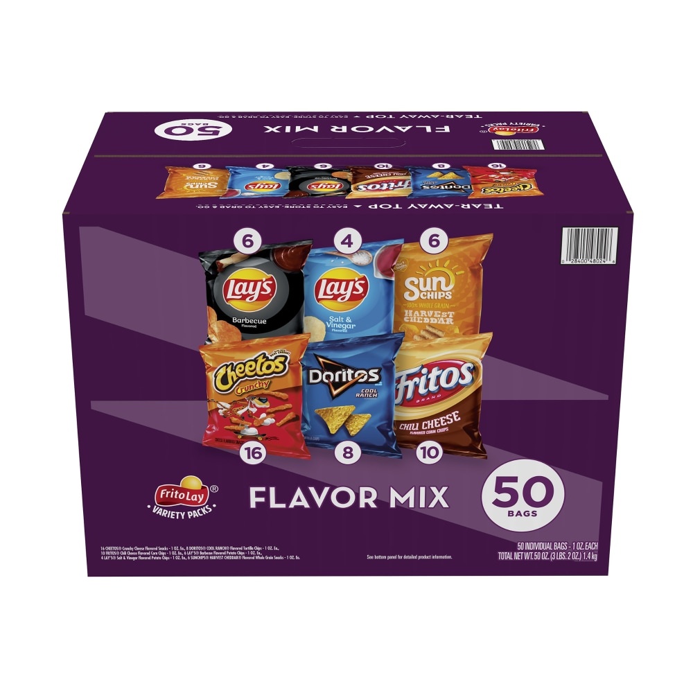 slide 1 of 1, Frito-Lay Flavor Variety Pack, 50 ct