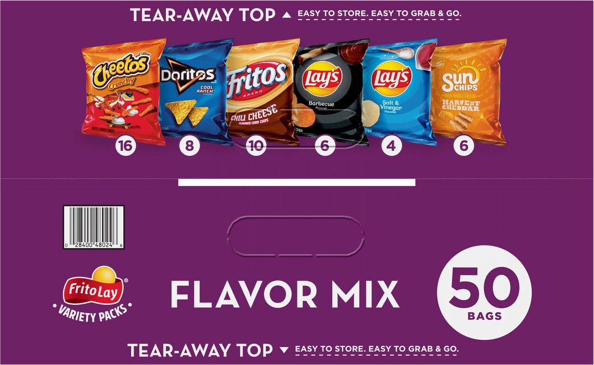 slide 4 of 13, Frito-Lay Flavor Mix Variety 1 Oz 50 Count, 50 ct