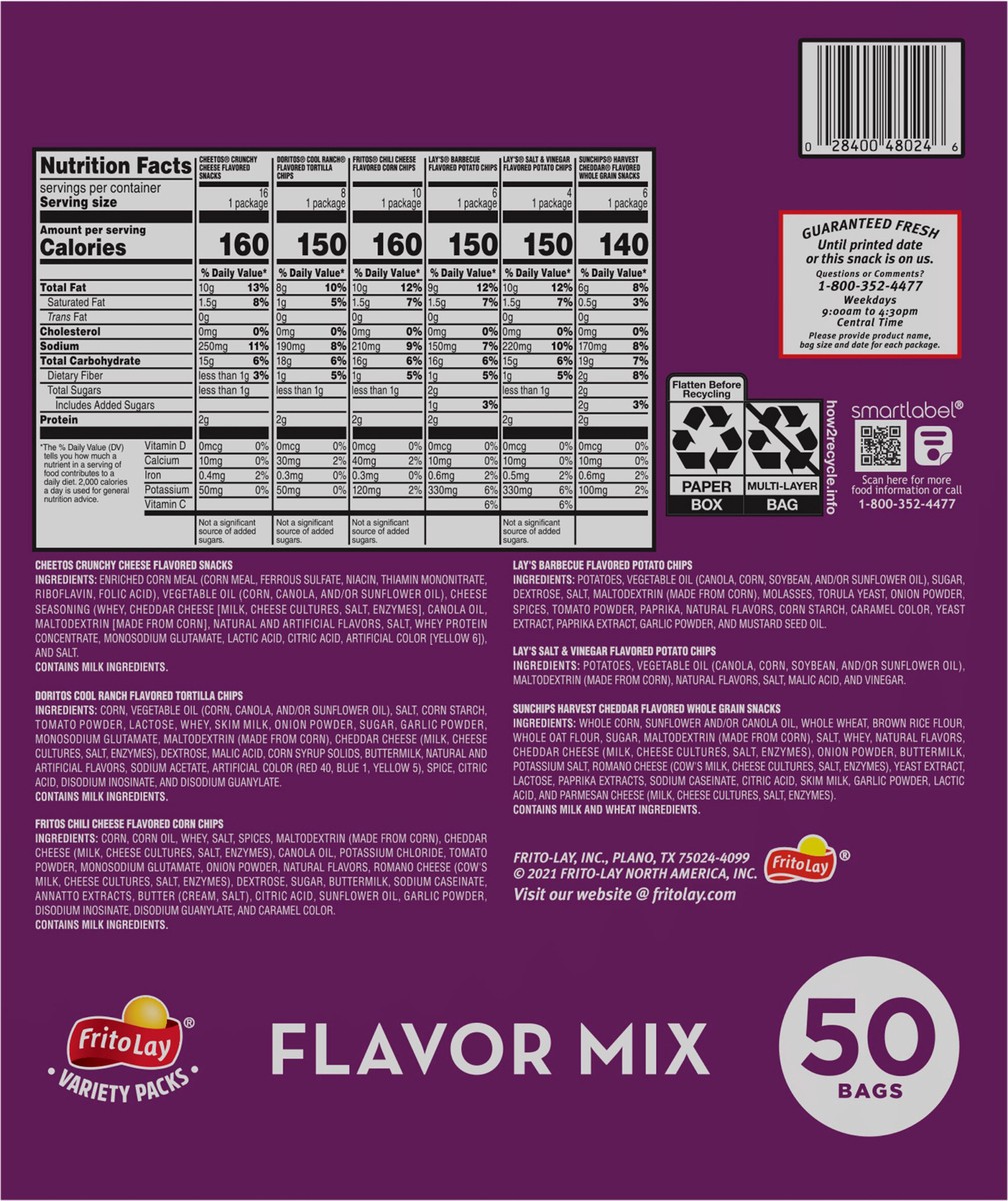 slide 5 of 13, Frito-Lay Flavor Mix Variety 1 Oz 50 Count, 50 ct