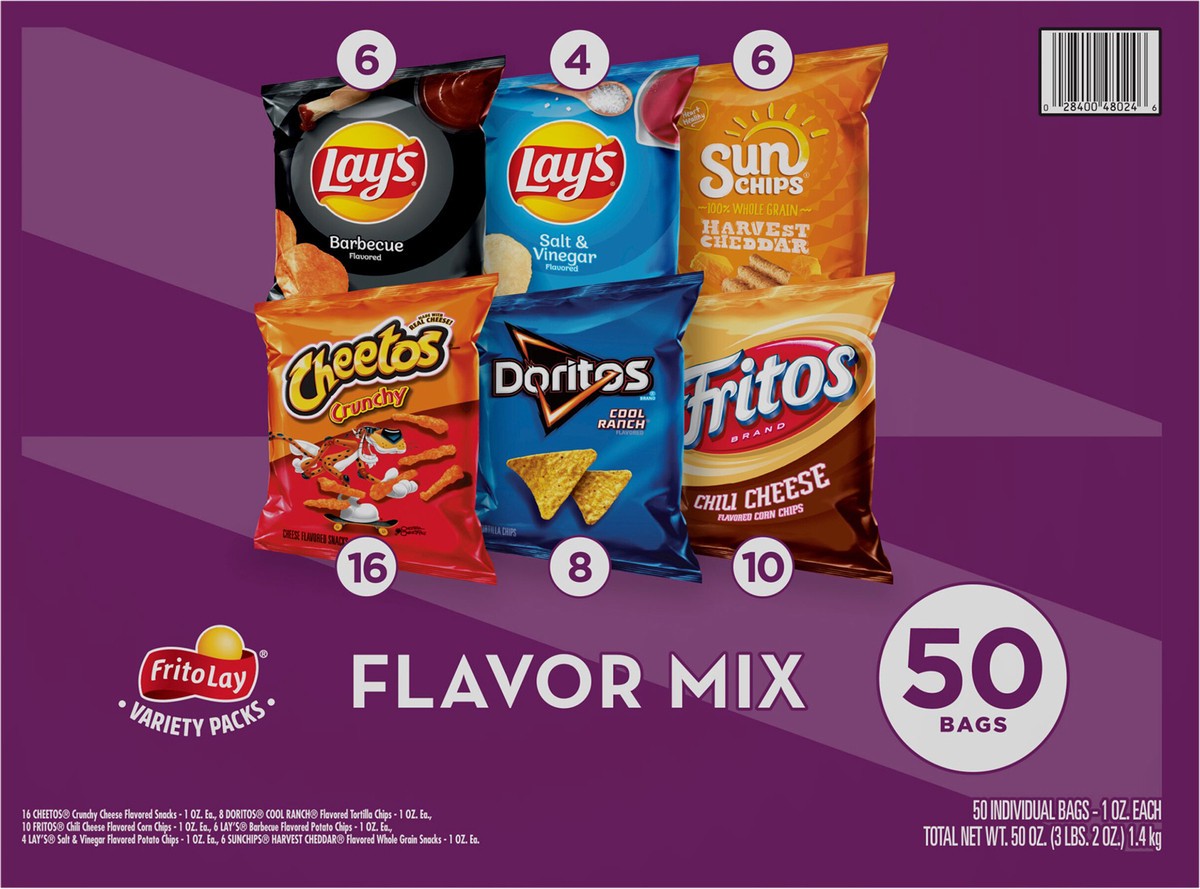 slide 7 of 13, Frito-Lay Flavor Mix Variety 1 Oz 50 Count, 50 ct