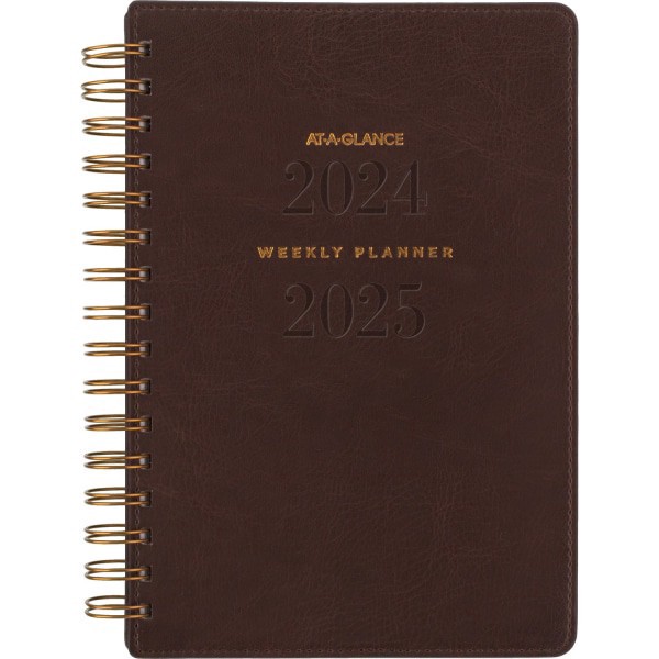 slide 4 of 10, 2024-2025 At-A-Glance Signature Collection Weekly/Monthly Academic Planner, 5"" X 8"", Brown, July 2024 To June 2025, Yp200A09, 1 ct