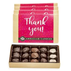 Abdallah Chocolates Greeting Card Box, Thank you Chocolate, 5.5 Ounce