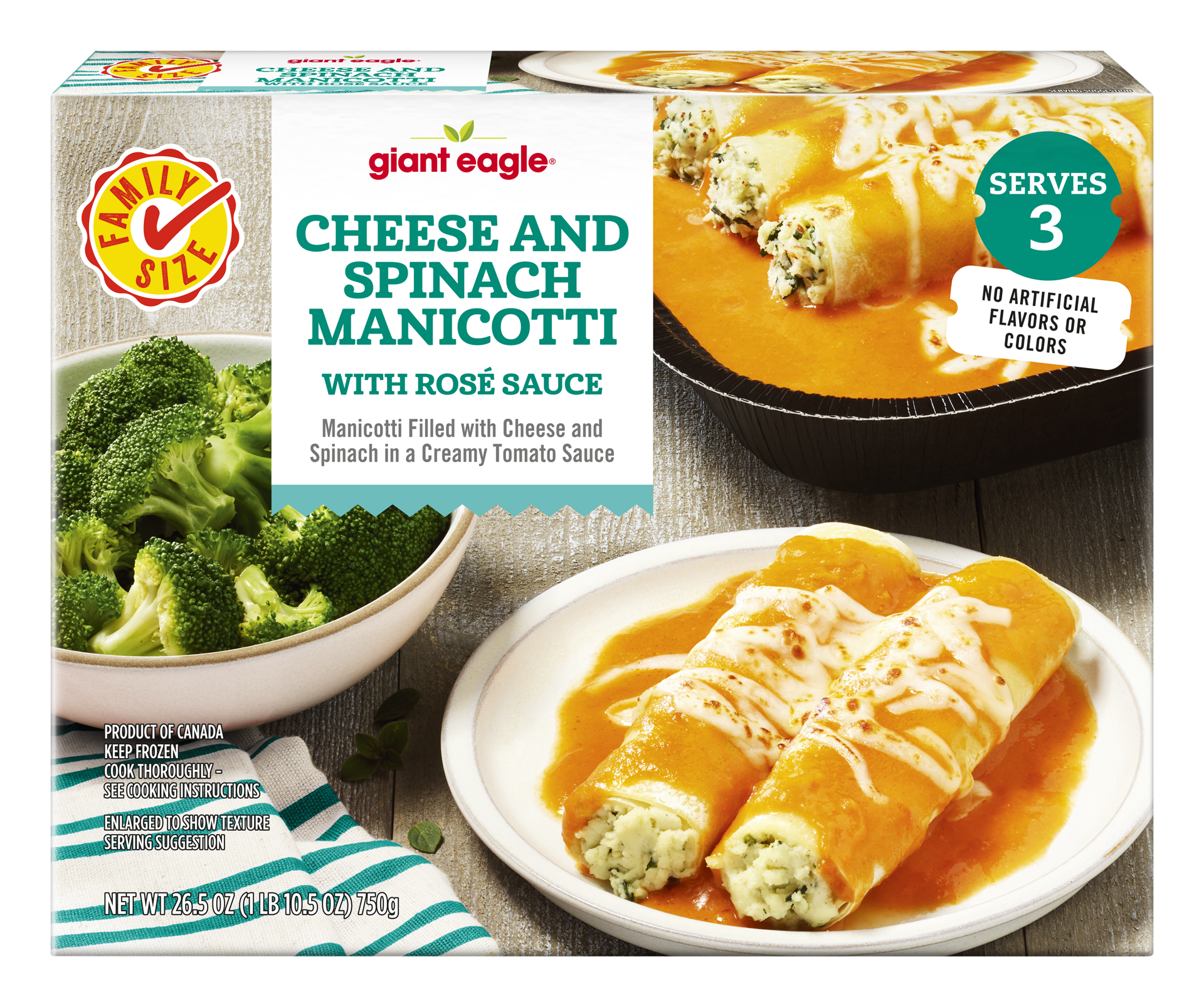 slide 1 of 1, Ge Cheese & Spinach Manicotti, 26.5 oz