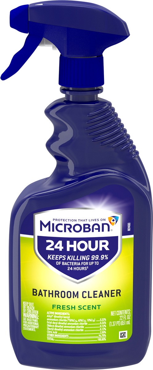 slide 3 of 3, Microban Fresh Scent Bathroom Cleaner, 22 oz