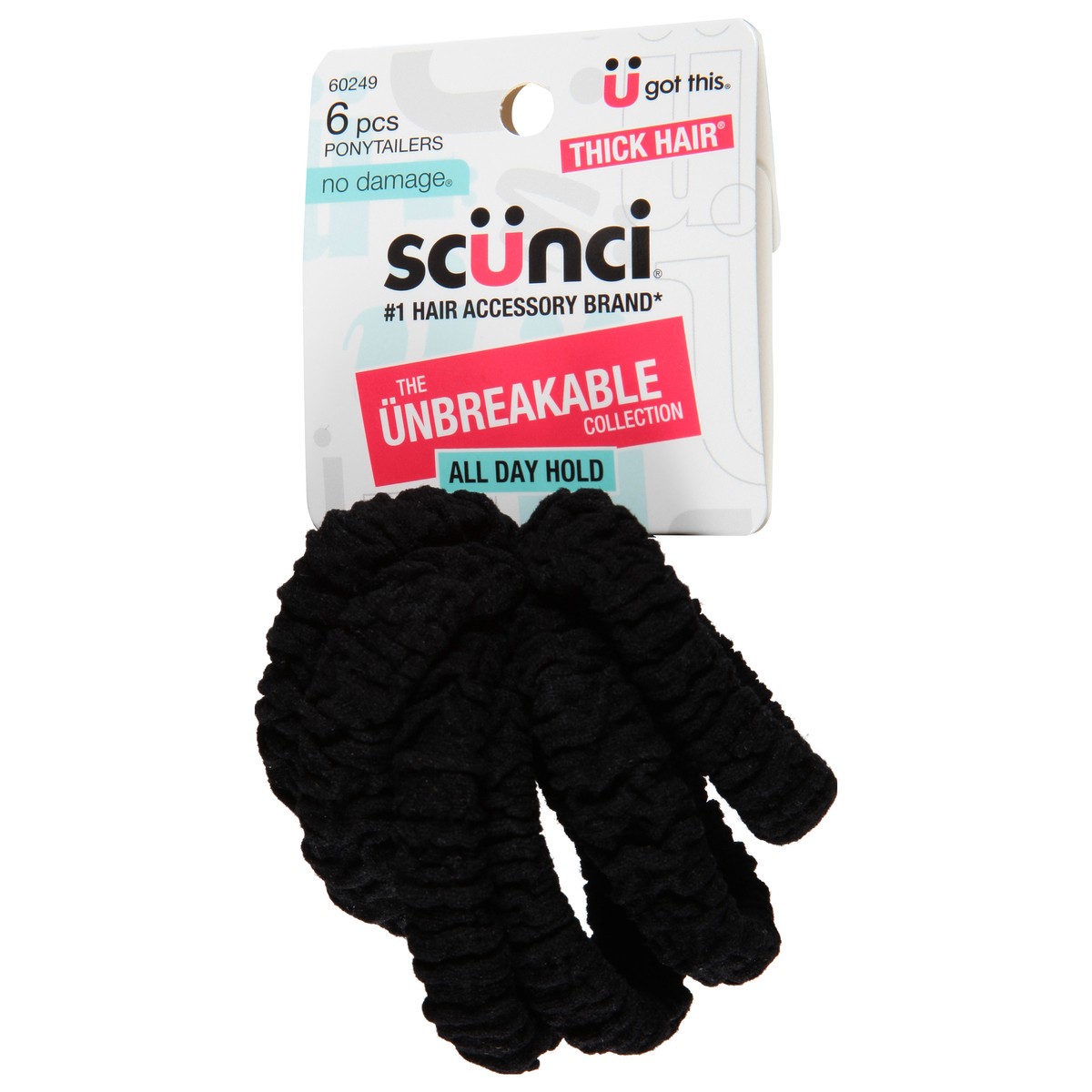 slide 4 of 11, scünci All Day Hold Ponytailers 6 ea, 6 ct