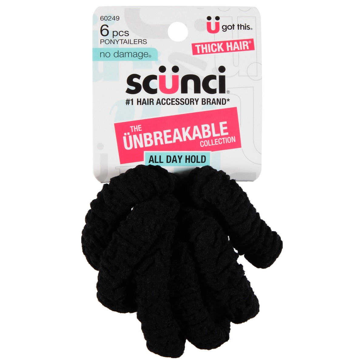 slide 1 of 11, scünci All Day Hold Ponytailers 6 ea, 6 ct