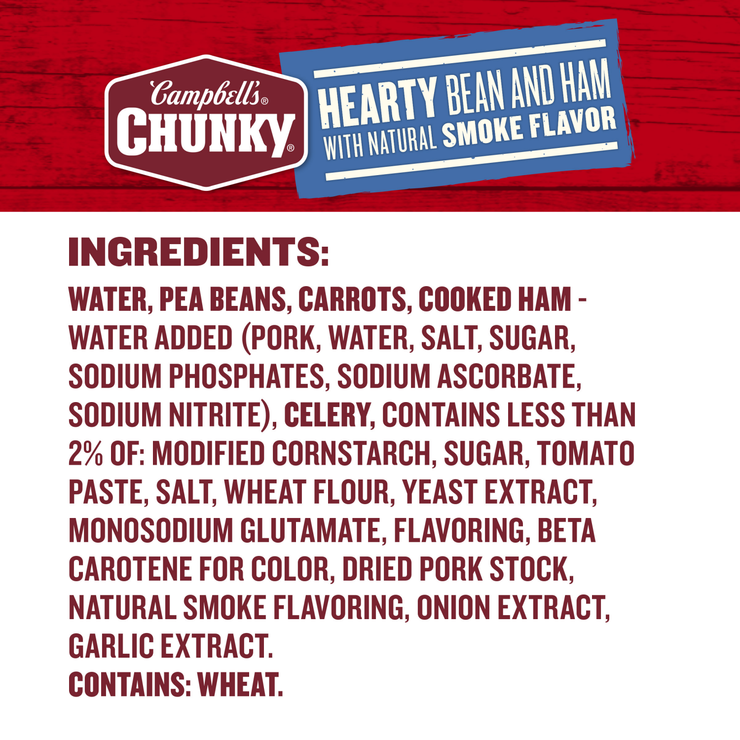 slide 5 of 5, Campbell's Hearty Bean Soup With Ham, 19.000 oz