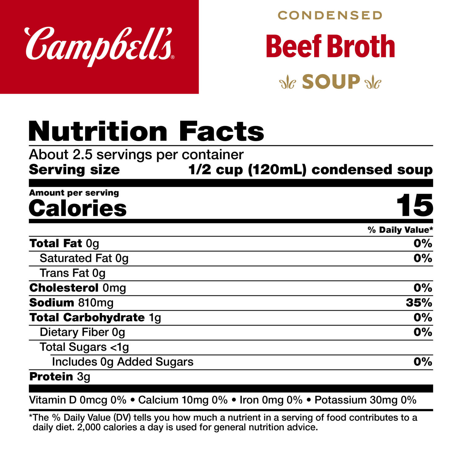 slide 2 of 7, Campbell's Condensed Beef Broth, 10.5 oz Can, 10.5 oz