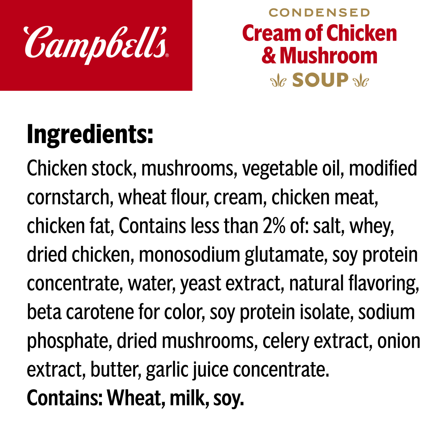 slide 4 of 7, Campbell's Condensed Cream of Chicken and Mushroom Soup, 10.5 oz Can, 10.5 oz