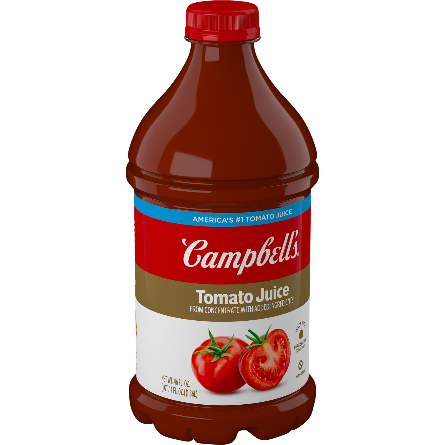 slide 1 of 8, Campbell's Campbell’s 100% Tomato Juice, 46 fl oz Bottle, 46.000 fl oz