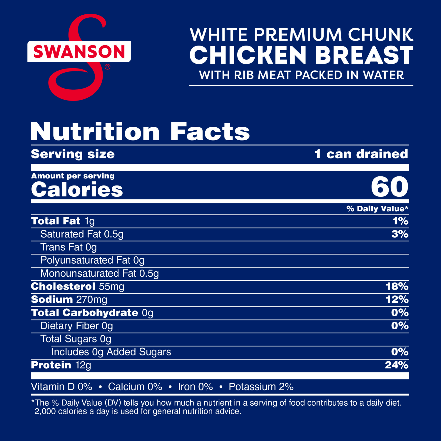 slide 2 of 5, Swanson White Premium Chunk Canned Chicken Breast in Water, 4.5 OZ Can, 4.500 oz