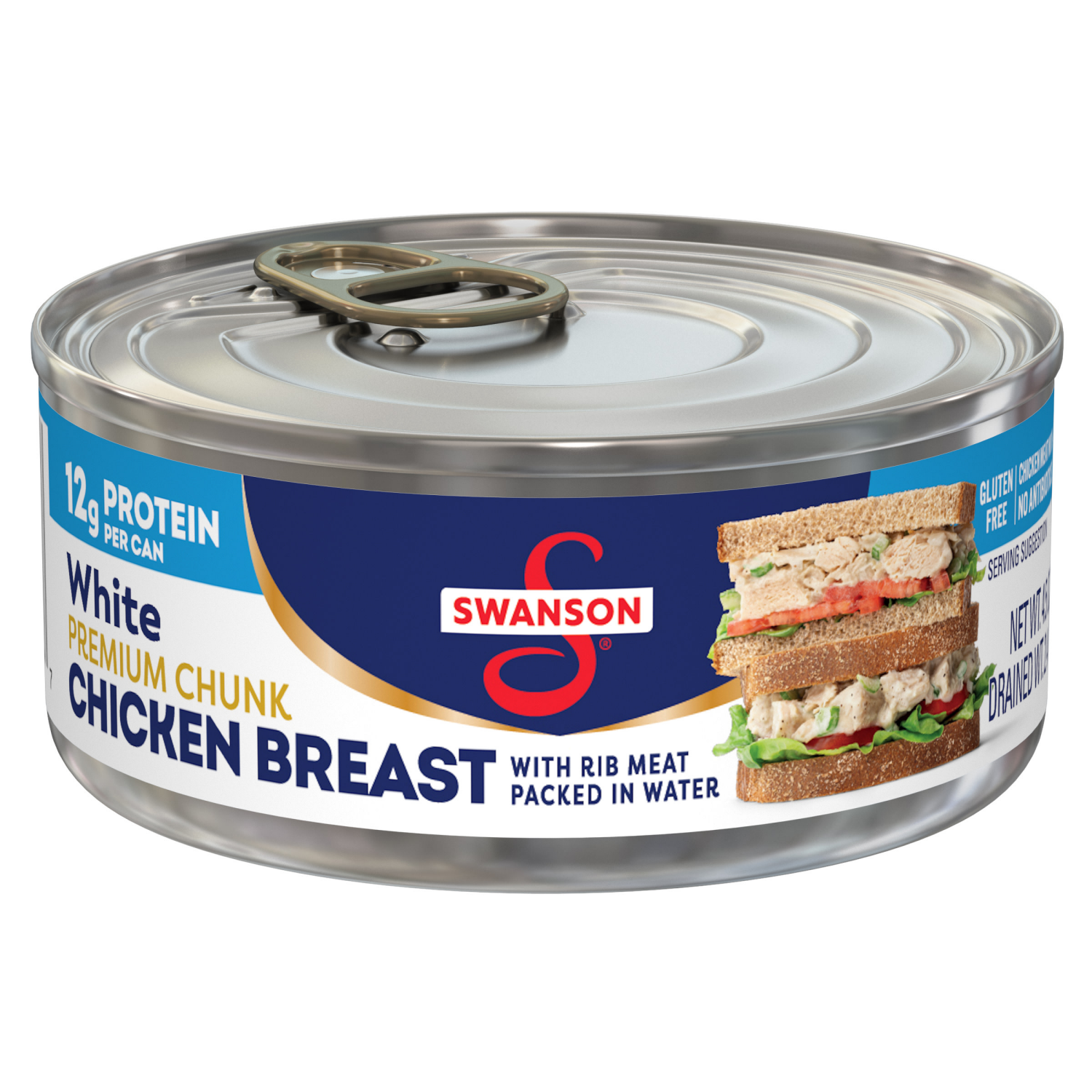 slide 1 of 5, Swanson White Premium Chunk Canned Chicken Breast in Water, 4.5 OZ Can, 4.500 oz